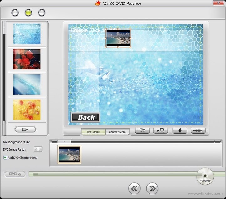 WinX DVD Author interface