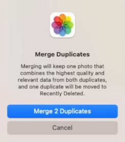 exclua fotos duplicadas no Mac mesclando ou excluindo