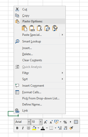 paste data to excel