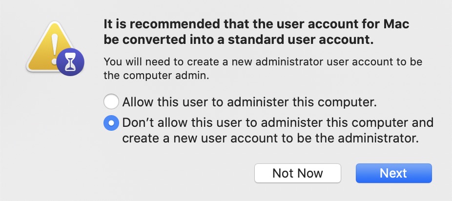 create a new administrator account