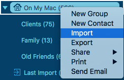 import Excel contacts to Mac