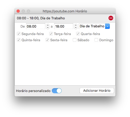 uma programação é adicionada