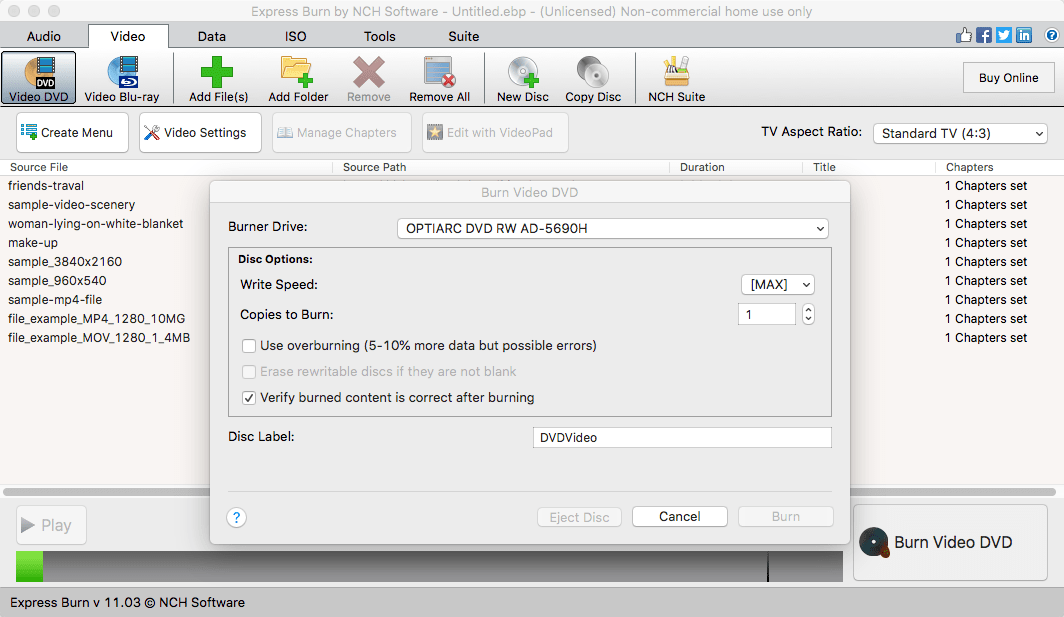 free dvd burning software for mac 03