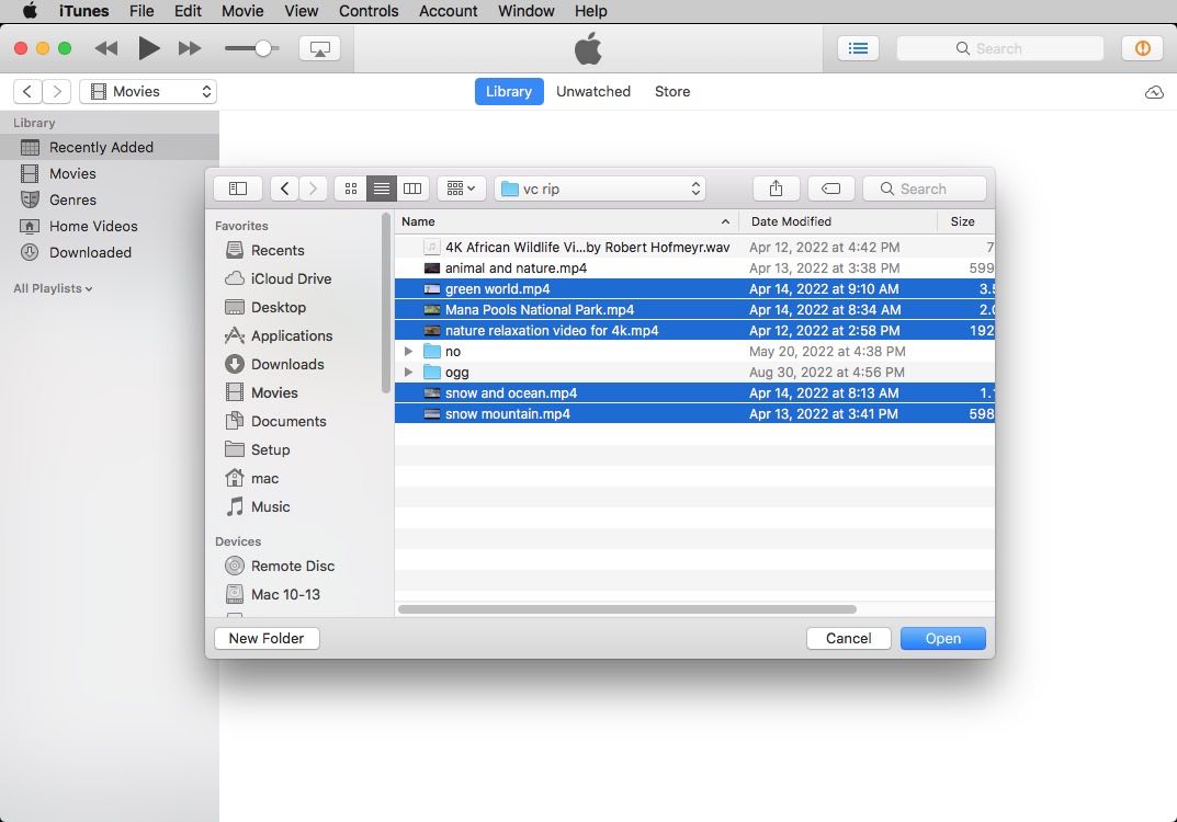 import ripped dvd to itunes