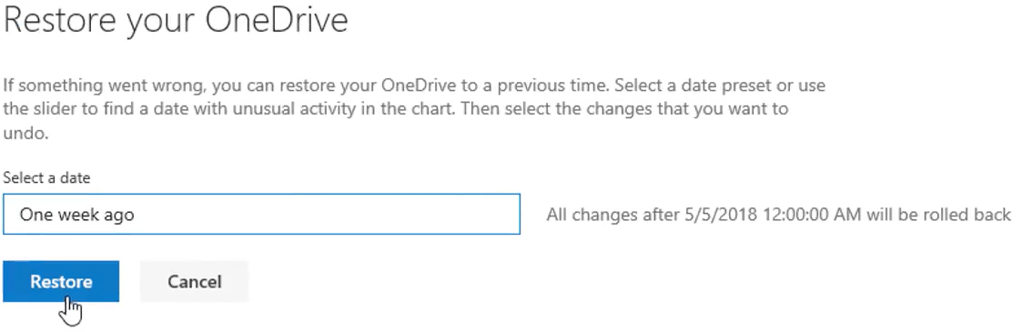 restore entire onedrive 04