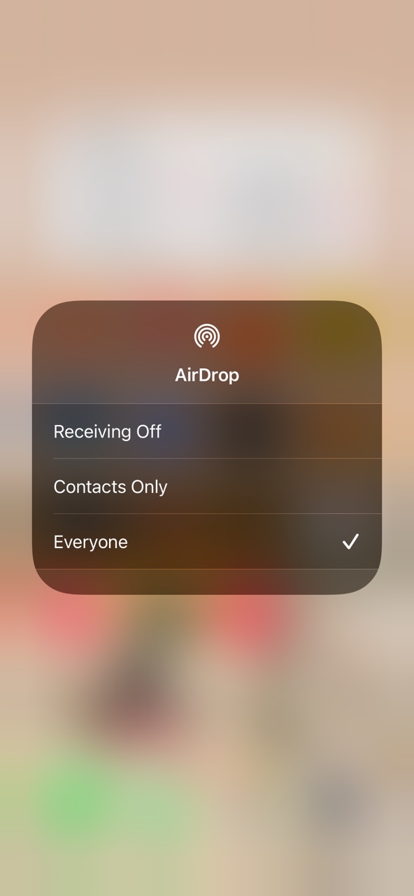 airdrop contacts to another Apple ID