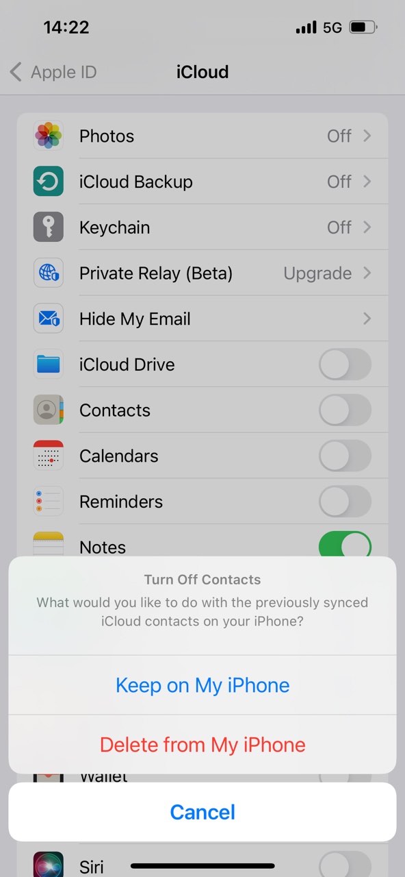 keep synced contacts on iPhone