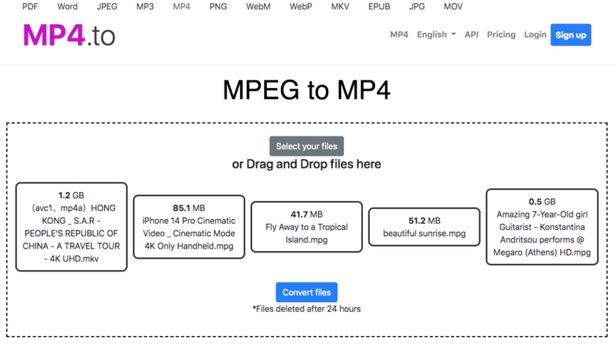 convert mpeg to mp4 online with mp4.to