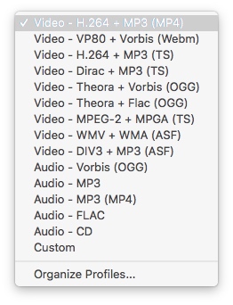 vlc supported output formats