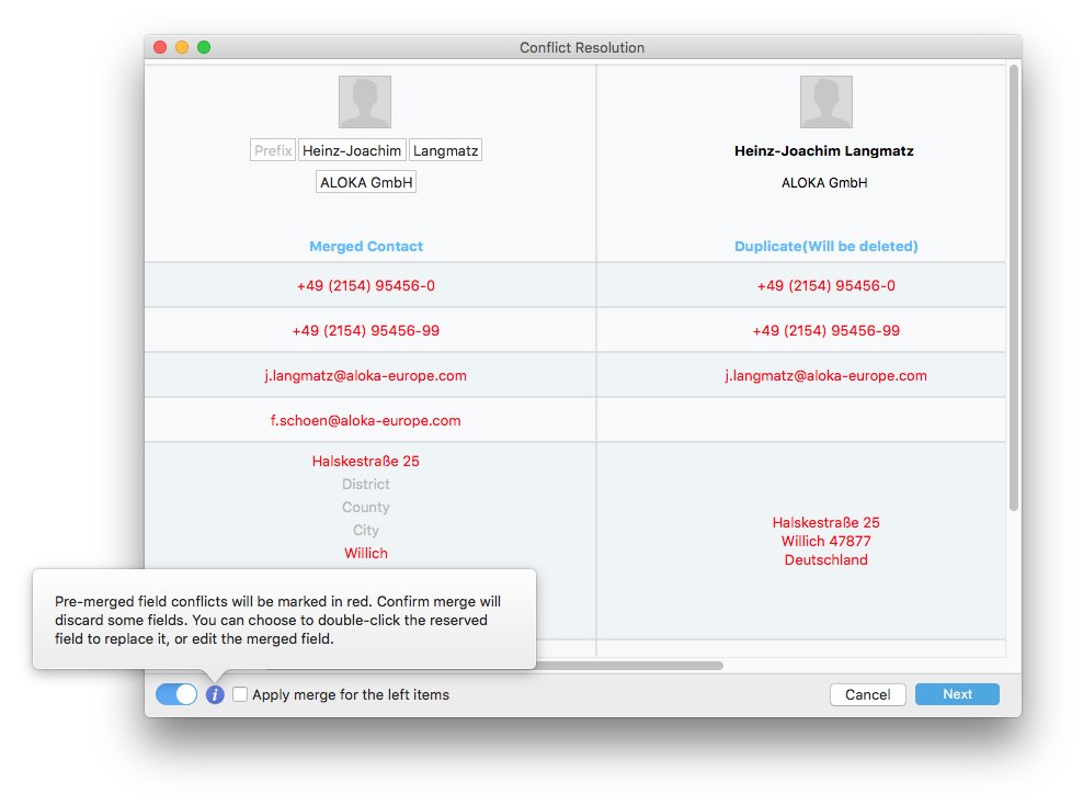 merge Apple contacts duplicates