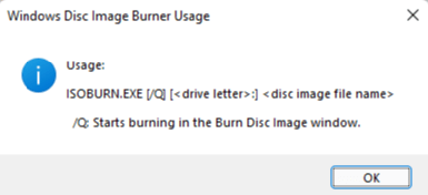 Windows Disc Image Burner Χρήση