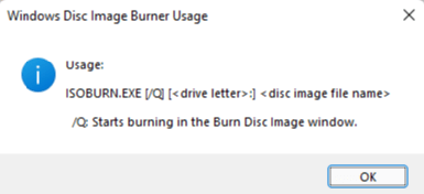 Windows 디스크 이미지 버너 사용