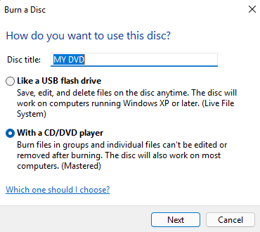 choose "like a usb flash drive"