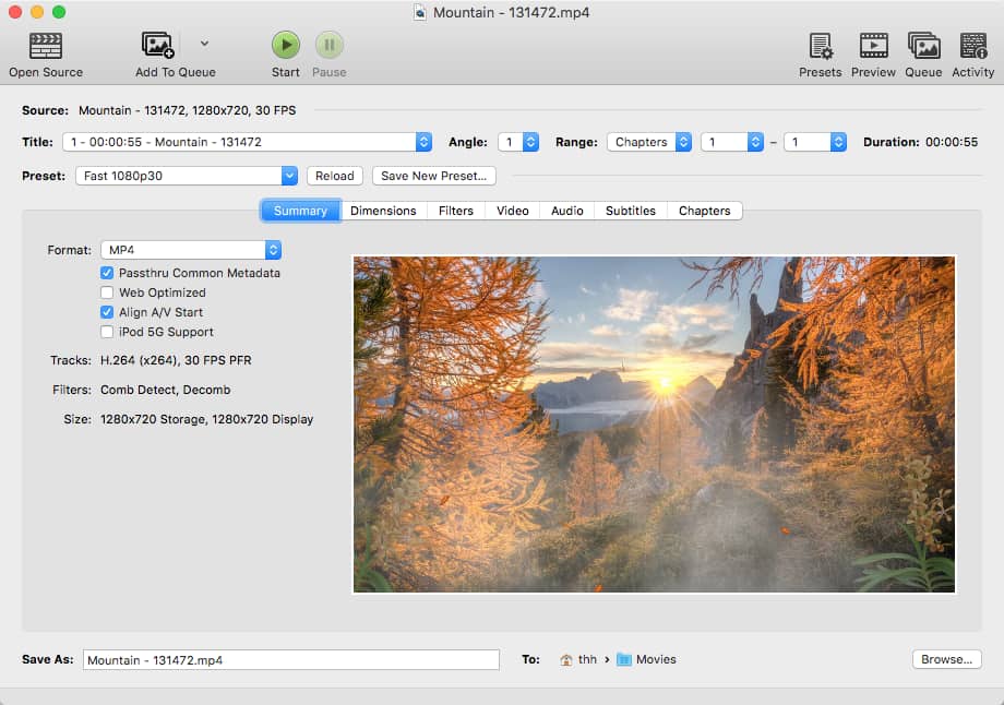 import mp4 handbrake