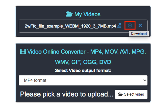 converte webm in mp4 con applicazione chrome