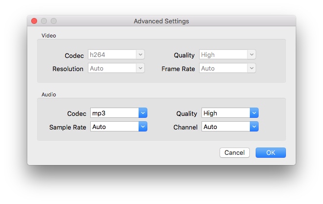 edit audio parameters