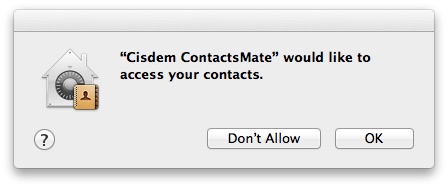 Cisdem ContactsMate allow access