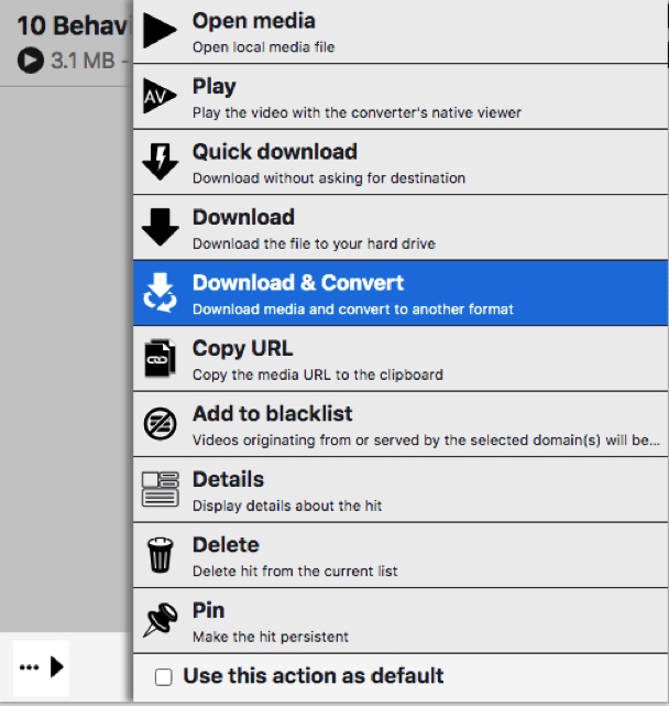 choose "download and convert"