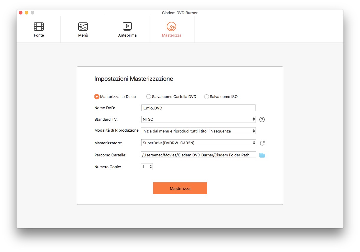 miglior software di masterizzazione dvd per mac 2022 passo 4