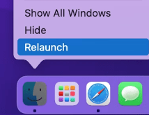 relaunch finder by dock