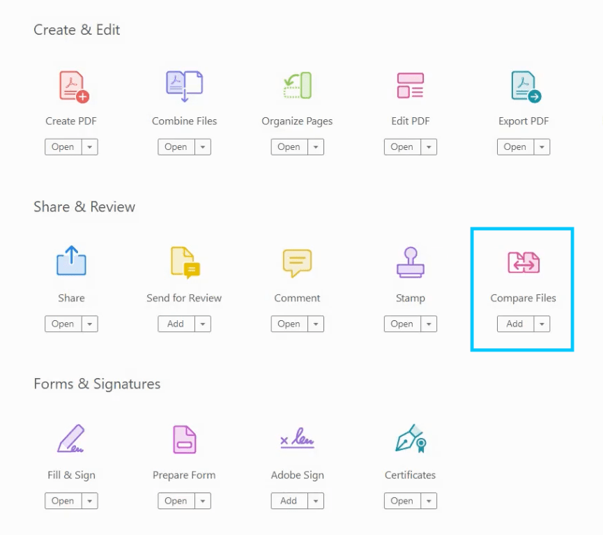 compare pdf adobe1