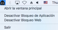 al hacer clic en el icono de AppCrypt aparece la opción Abrir ventana principal