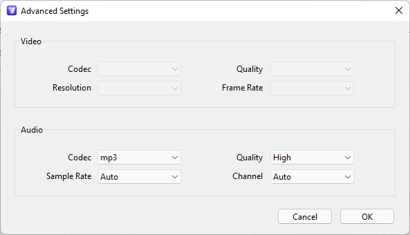 edit audio parameters