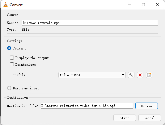 choose output format