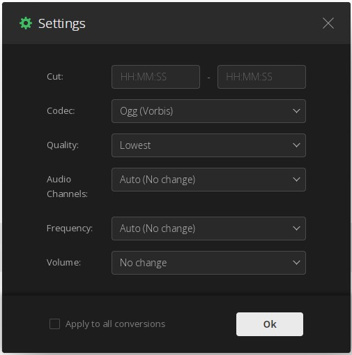 change audio settings