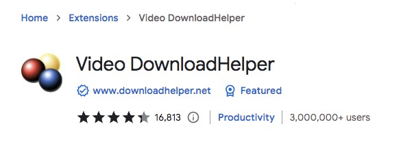 add video downloadhelper as extension
