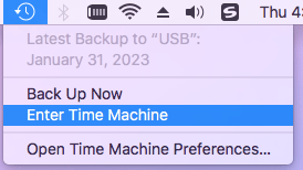 enter time machine