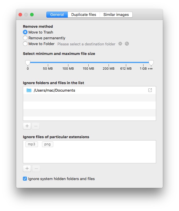 exclude folders and files