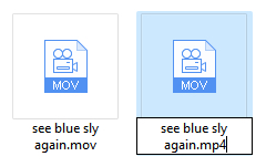 change file extension to mp4 manually