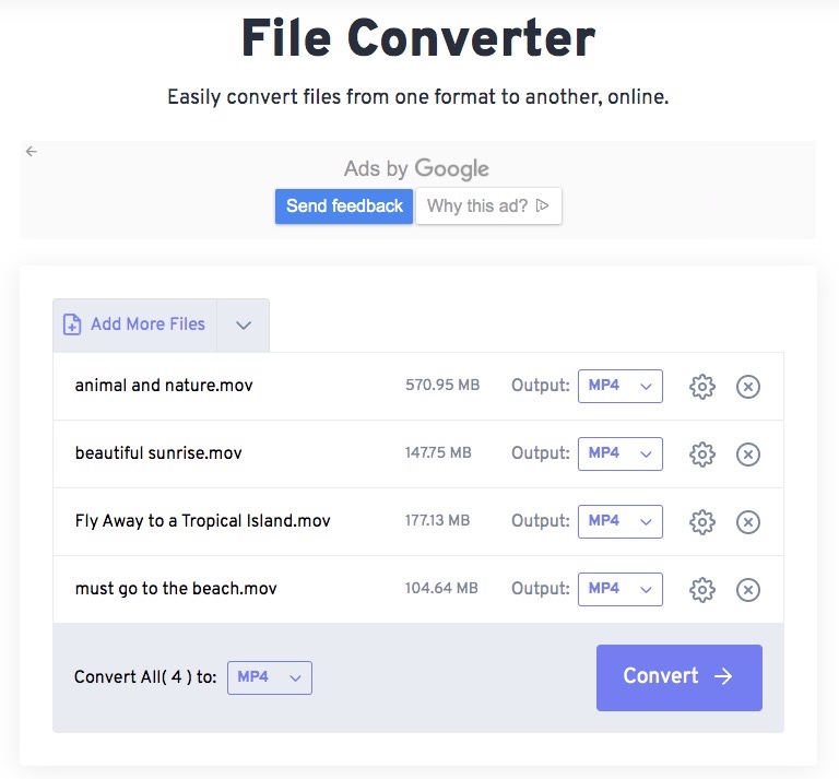 add videos with freeconvert.com