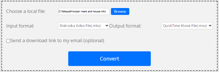 convert mkv to mov with convertfiles