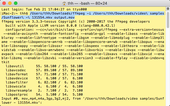 convert mkv to mov ffmpeg