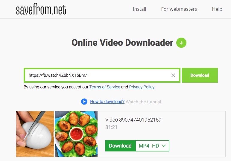 download facebook live video with savefrom.net