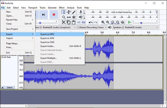 extract wma to mp3 with audacity