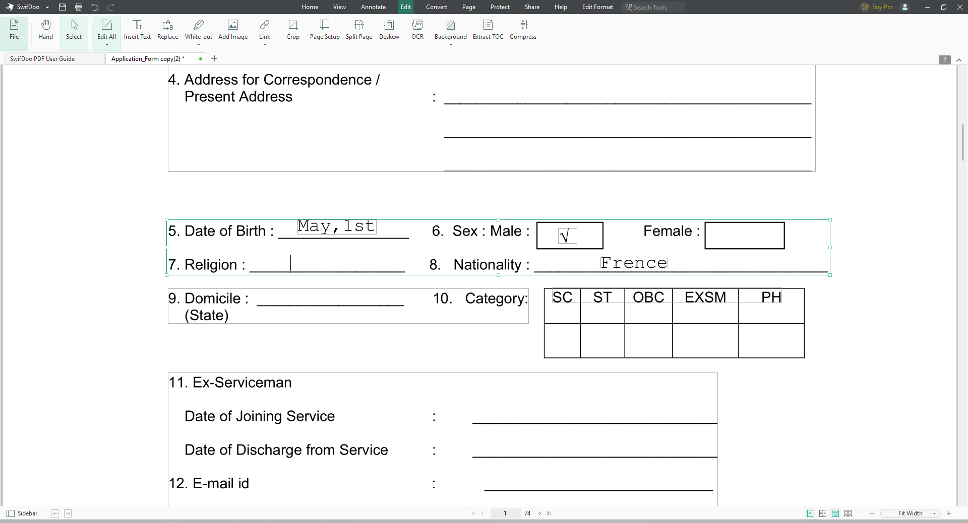 fillable pdf form creator swifdoo