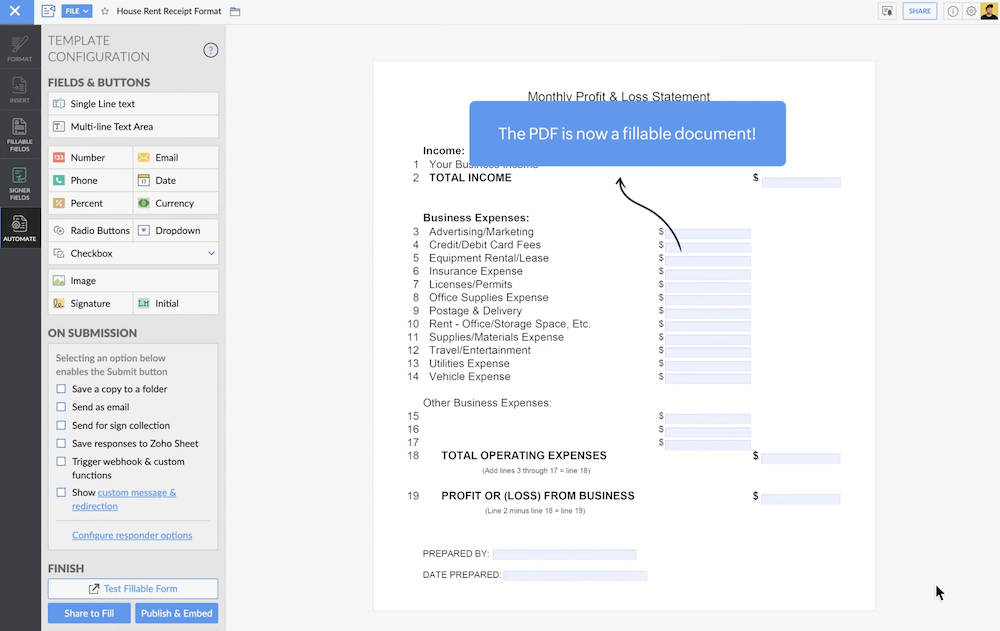 fillable pdf form creator zoho