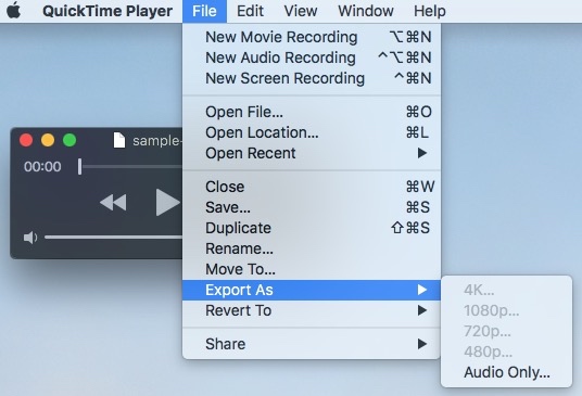 convert wav to m4a with the default player for mac