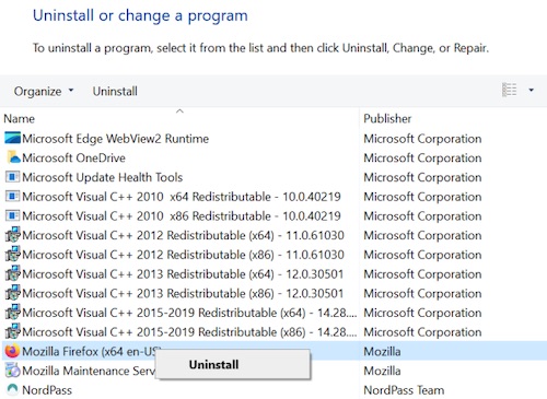 uninstall malicious programs on windows