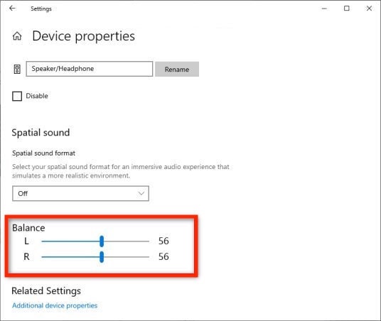 change sound balance windows