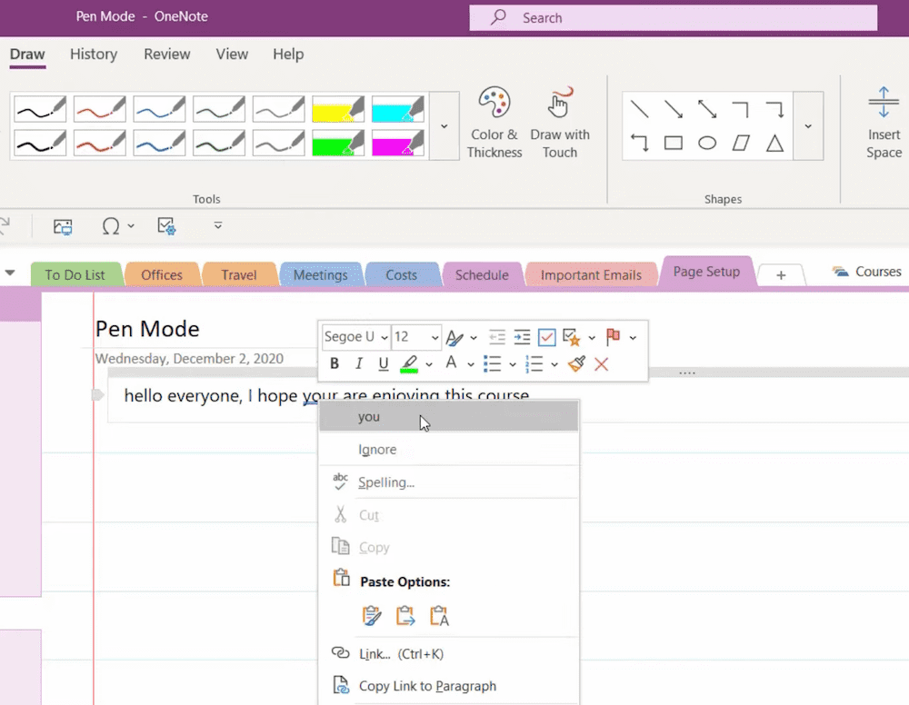 handwriting to text onenote3