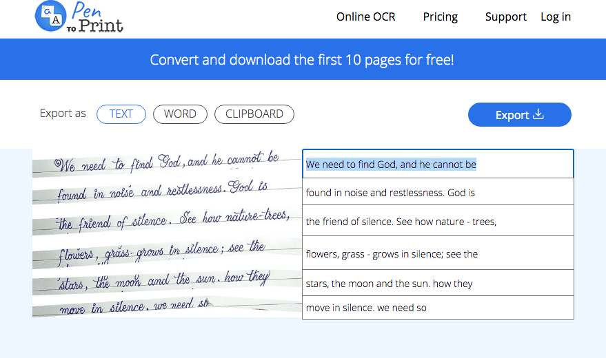 handwriting to text online3