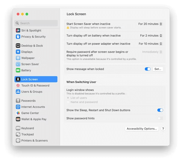 how to get the time on your lock screen mac
