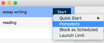 start pomodoro