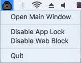 clicking the icon in the menu bar brings the Open Main Window option