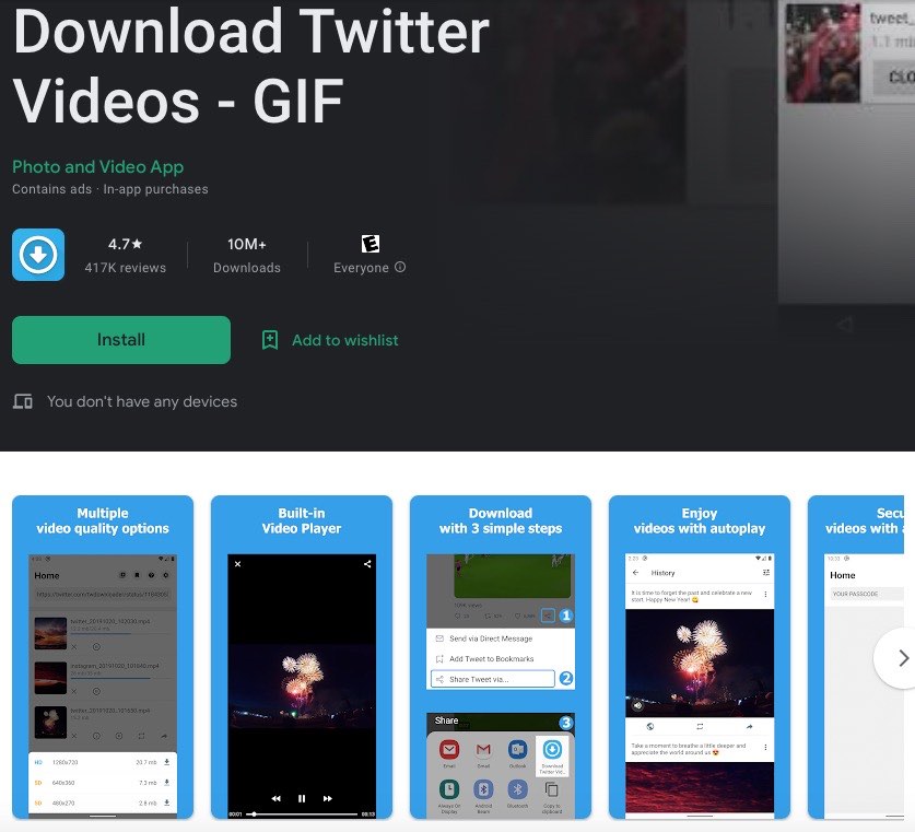 Twitter Video Downloader app 