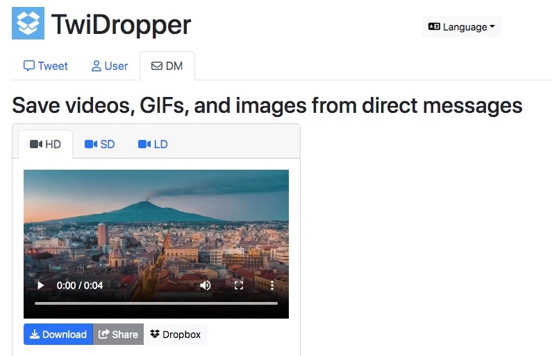 download video from twitter direct massage